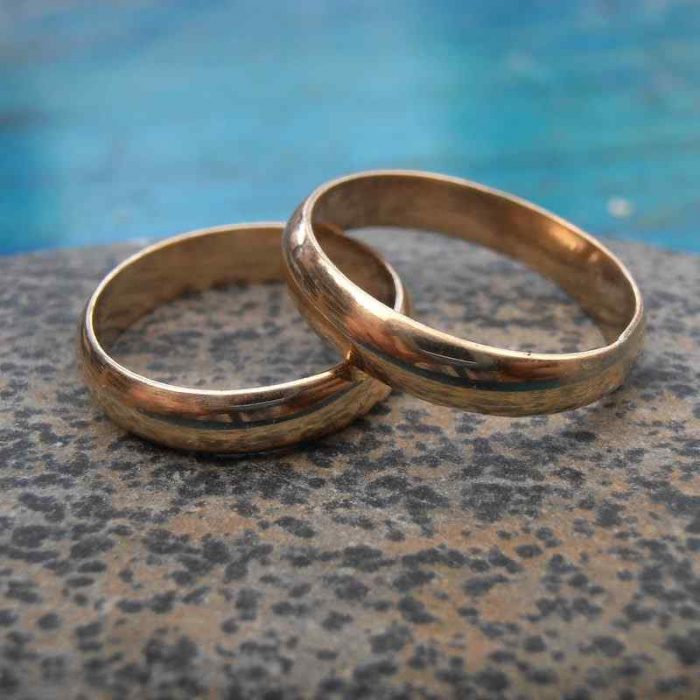 Ethical gold wedding bands