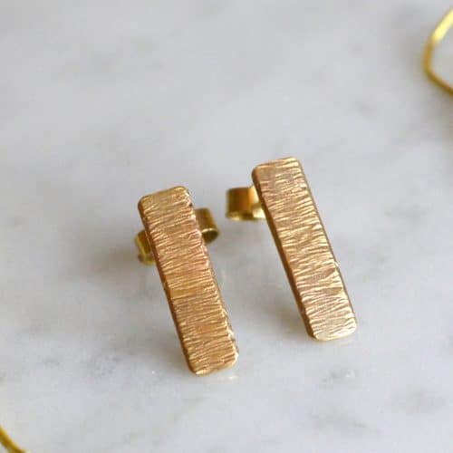 9ct textured gold earrings