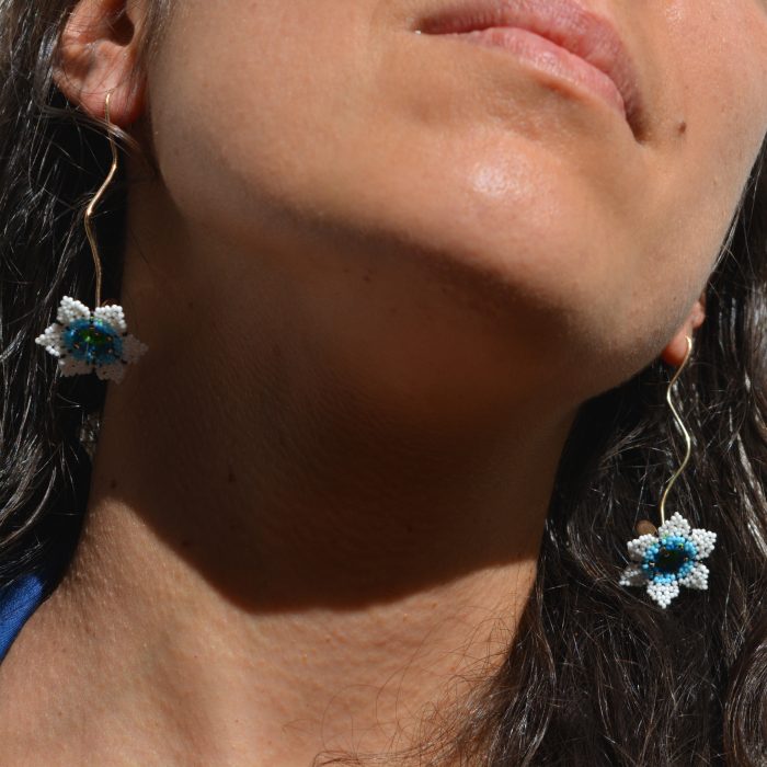 ethical gold and glass beads earrings
