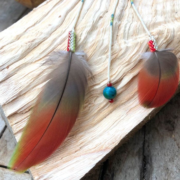 Red Macaw Feather Pendant